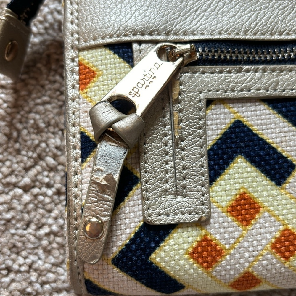 Spartina 449 leather and linen wristlet - Picture 8 of 10